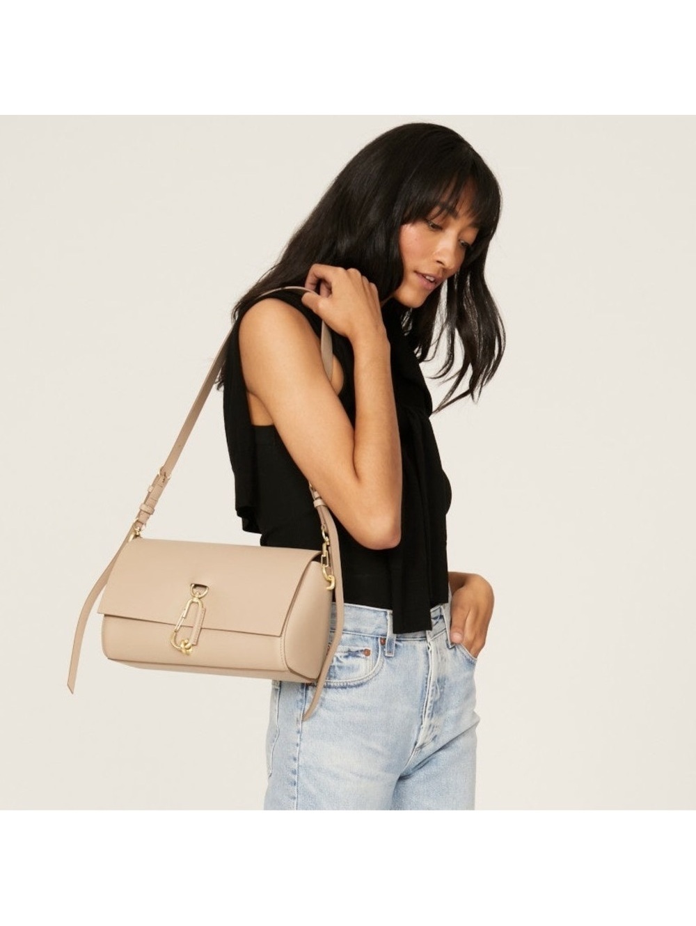 NWT Zac Posen Handbags Tan Belay Baguette Bag, Irish Cream New w/Tag Retail $395